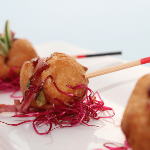 Shredded Duck Savoury Doughnut with Cucumber, Spring Onion &amp; Hoisin