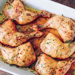 Corn-Fed Chicken Leg Stuffed with Chestnut Mushroom, Ricotta, Lemon & Thyme (GF)